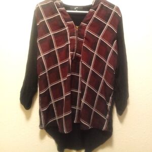 3/4 Length Plaid Tunic Size Medium